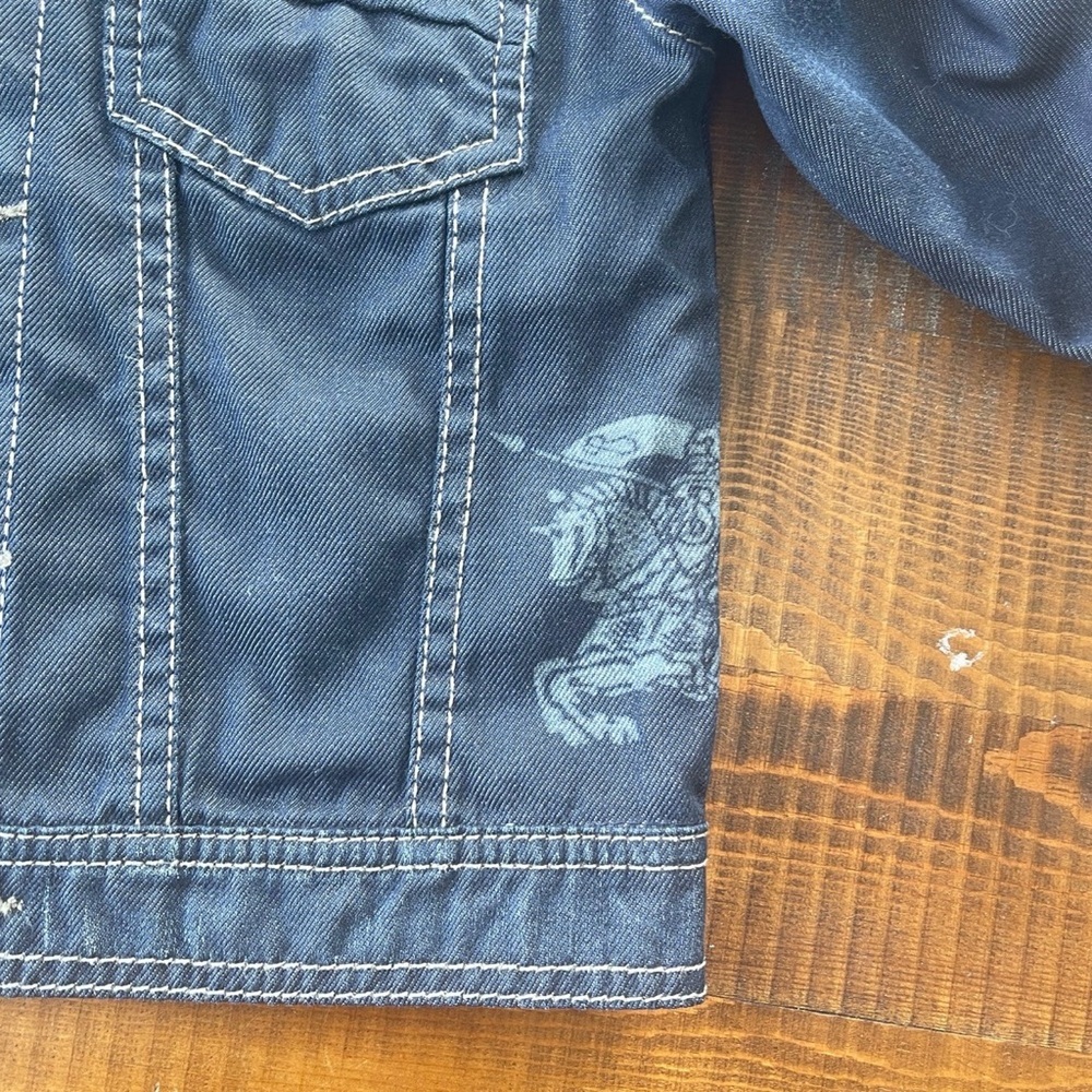 Burberry Vest jacket denim jean 9/12 months blue removable hood - Picture 4 of 6